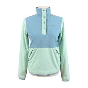 THE NORTH FACE TOURMALINE BLUE AND MISTY JADE INSULATED PULLOVER, SIZE XS